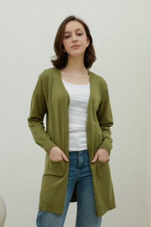 #027 | Cardigan básico largo | Hilo bremer